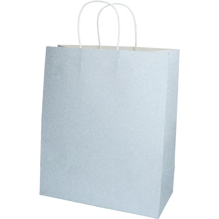 Presentpåse Glitter Silver 26x31 cm