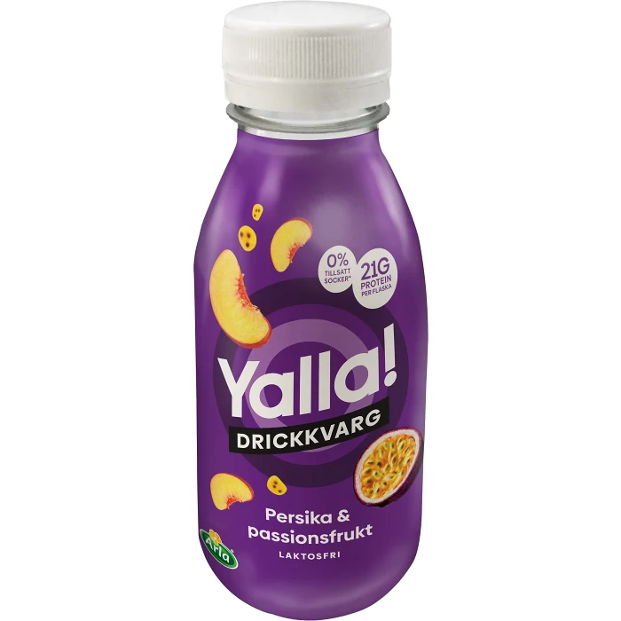 Drickkvarg Persika & Passionsfrukt Laktosfri 0,3% 350ml Yalla®