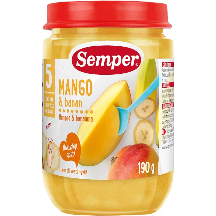 Mango & banan Från 5m 190g Semper