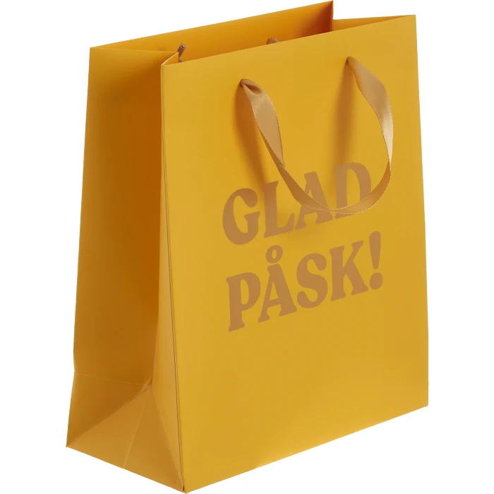 Presentpåse Glad påsk Guld 26x31 cm