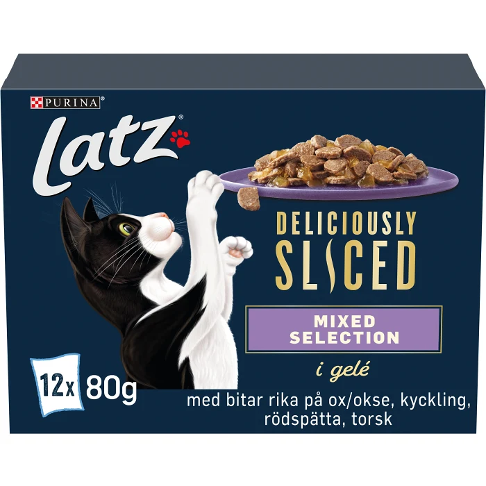 Kattmat våt Deliciously Sliced 960g Latz
