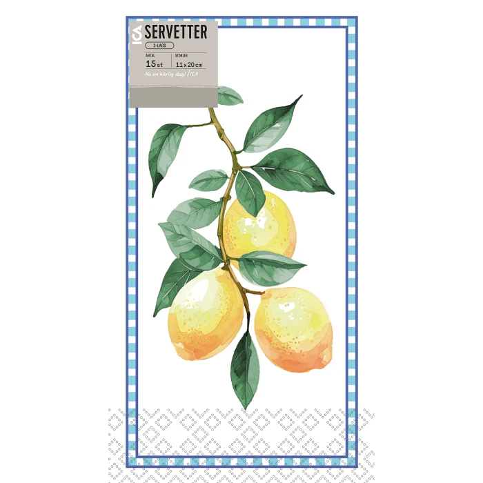 Servett 20cm Citron 15-p ICA