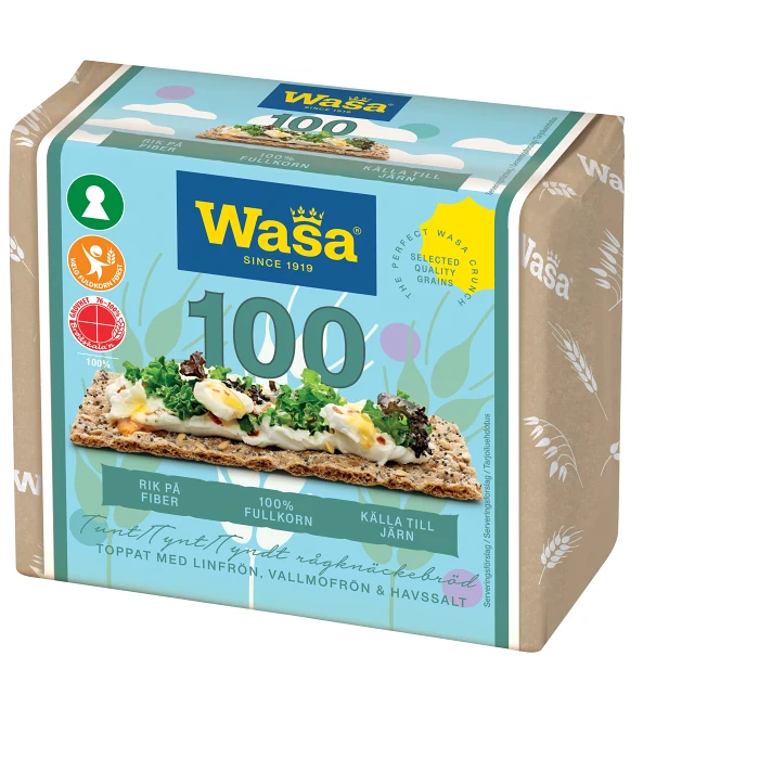 Knäckebröd 100 Frön & Havssalt 245g Wasa