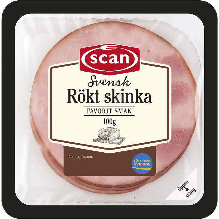 Skinka Rökt 100g Scan