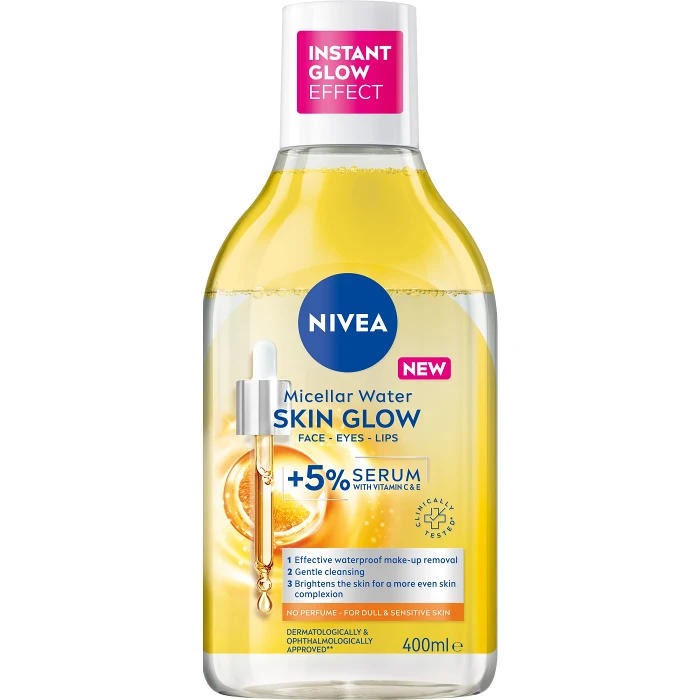 Micellärt vatten Micellar Water Skin Glow +5% serum 400ml Nivea