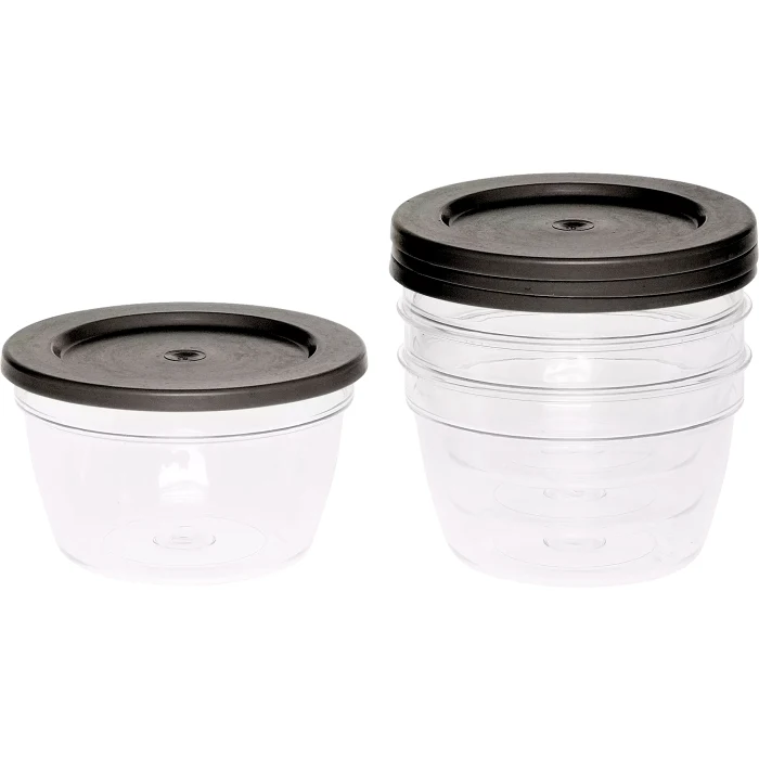 Burk med lock Grå 0,17l 4-p ICA