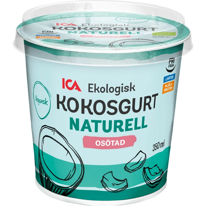 Kokosgurt Naturell Osötad Ekologisk 18% 350ml ICA