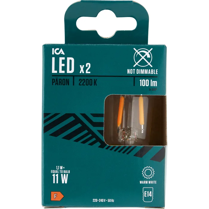 LED Päronlampa E14 100lm(11W) 2p ICA