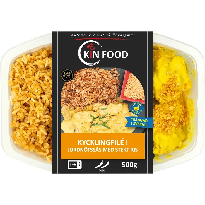 Thai Kycklingfilé i Jordnötssås med Ris 500g Kin Food