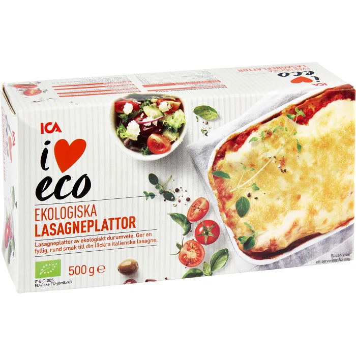 Lasagneplattor Ekologisk 500g ICA I love eco