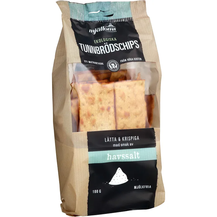 Tunnbrödschips Havssalt Mjölkfri Ekologisk 100g Mjälloms