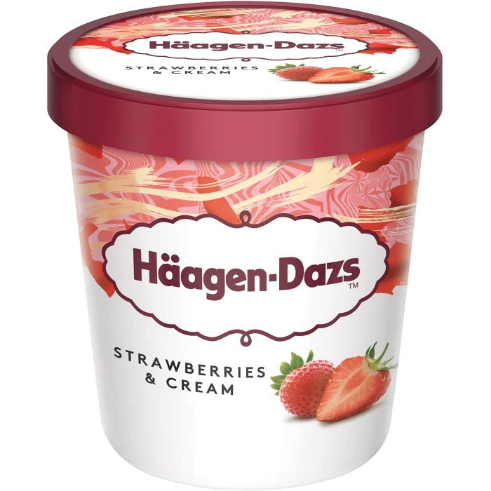 Glass Strawberries & cream 460ml Häägen Dazs