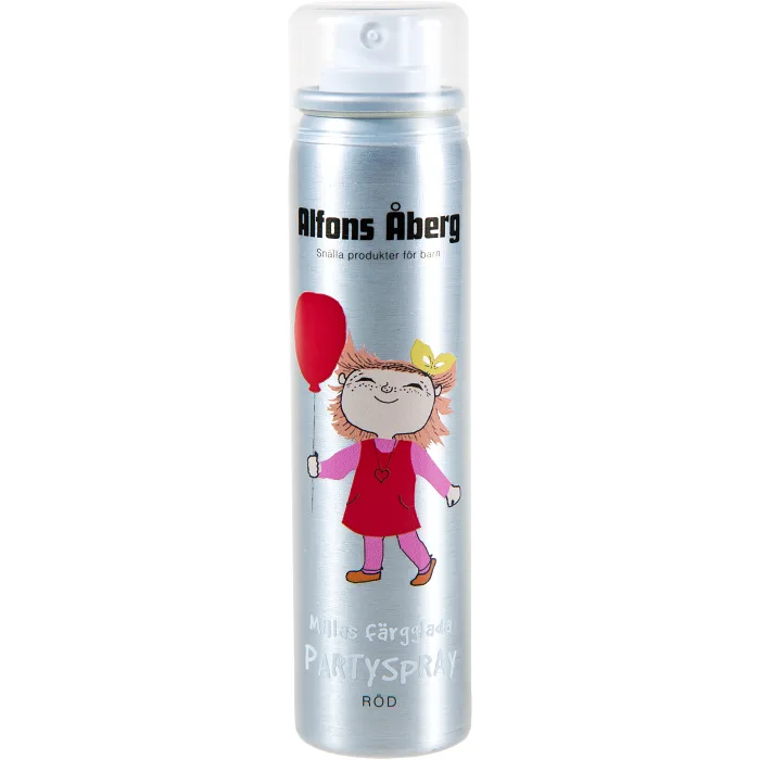 Partyspray färg röd 80ml Alfons Åberg