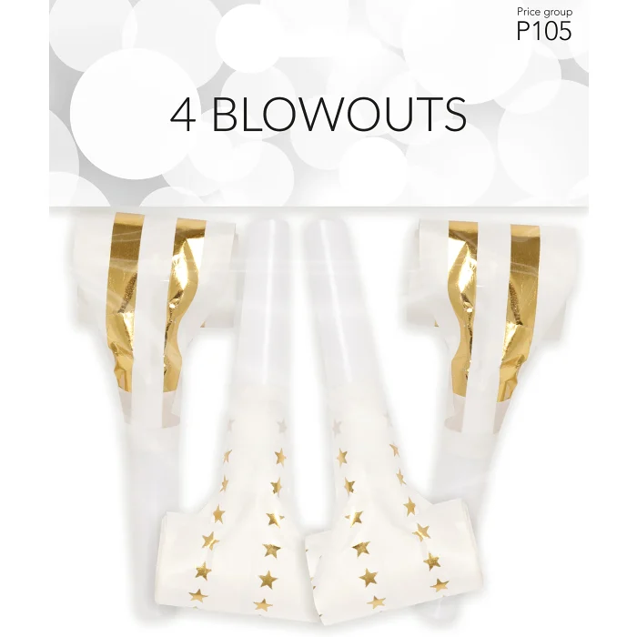 Ormblåsor Vit/Guld 4-p