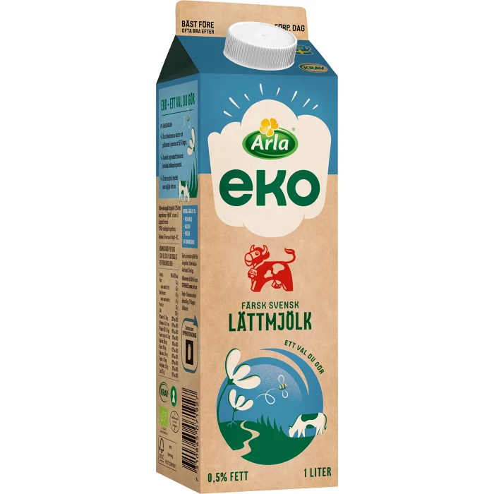 Färsk lättmjölk 0,5% Ekologisk 1l Arla Ko®