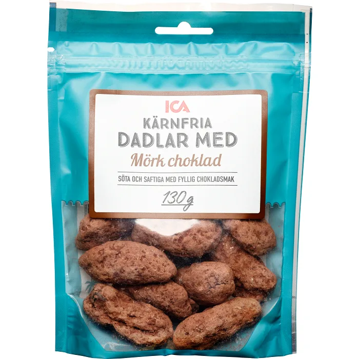 Dadlar Mörk Choklad 130g Klass 1 ICA