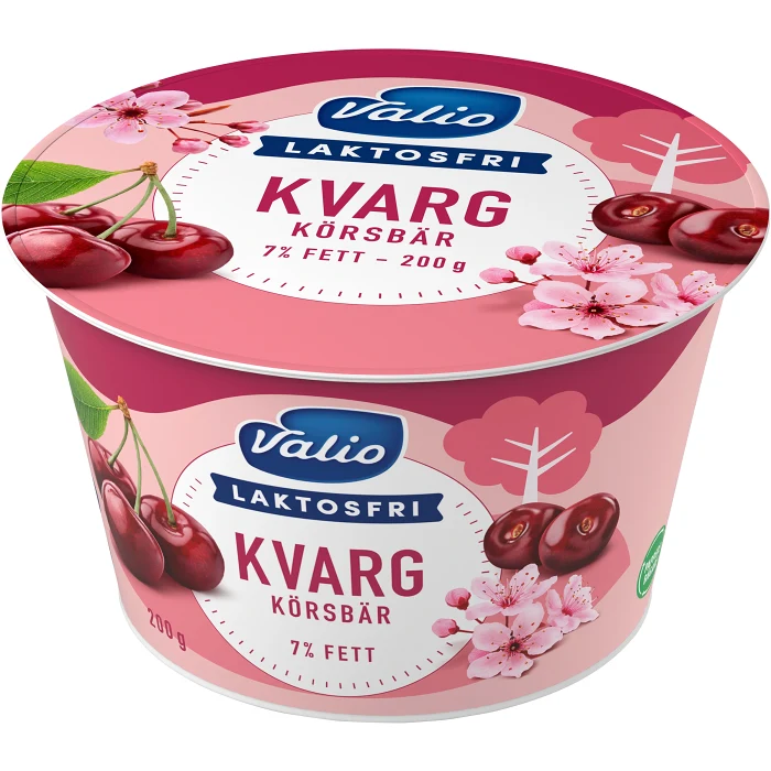 Kvarg Körsbär Laktosfri 7% 200g Valio