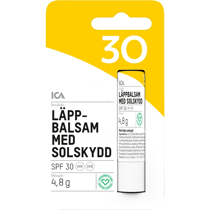 Läppbalsam med Solskydd SPF30 1-p ICA Hjärtat