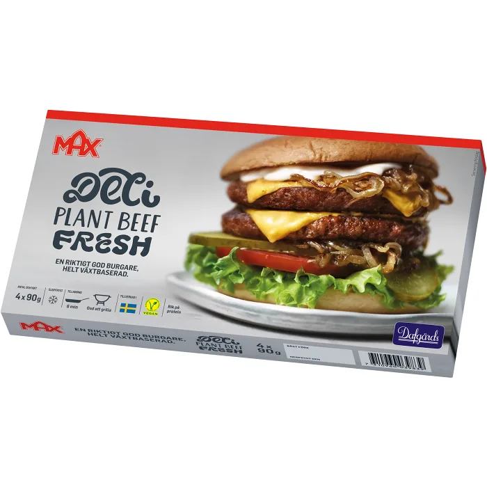 Delifresh plant beef burger 4-p 90g Max