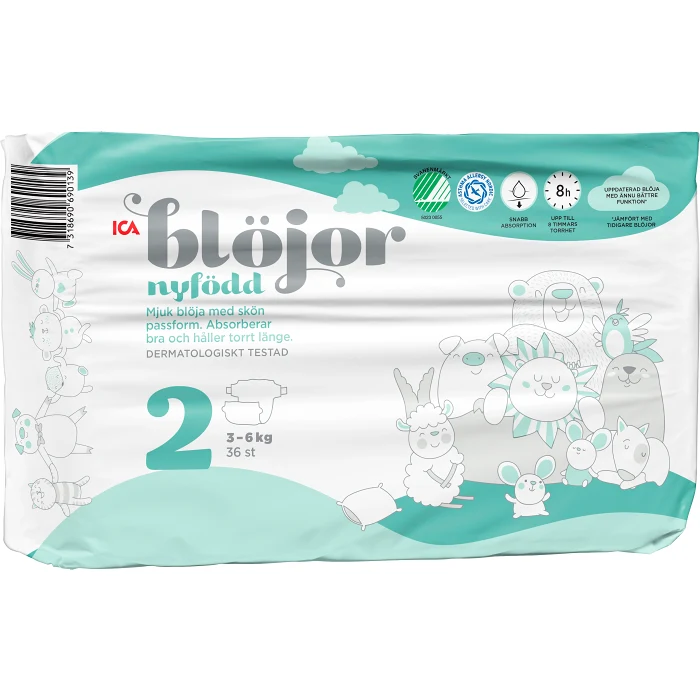 Öppna Blöjor Strl 2 3-6kg 36-p ICA