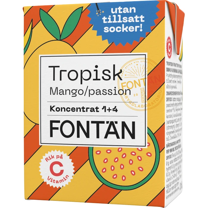 Blandsaft Tropisk Sockerfri 20cl Fontän