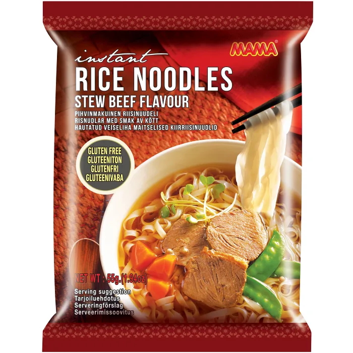 Risnudlar Biffsmak Glutenfria 55g Mama