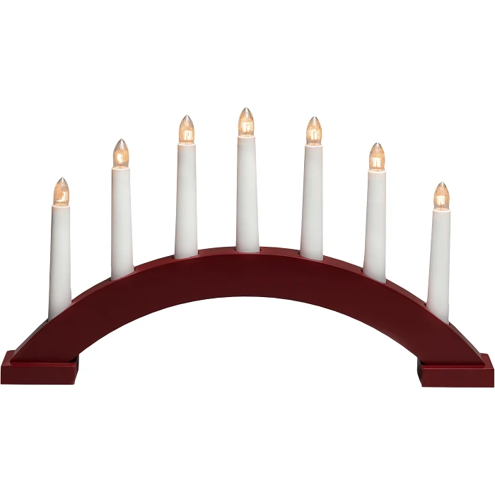 Elljusstake 7 ljus röd Konstsmide