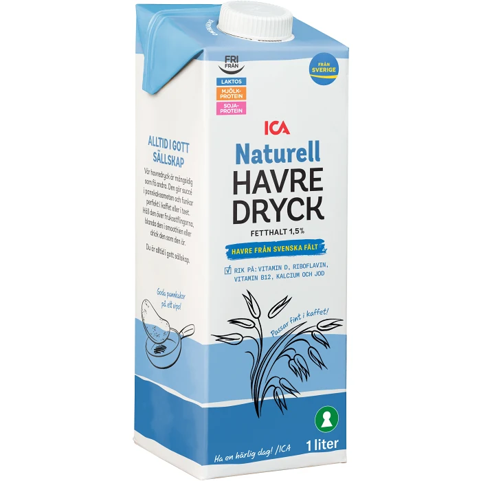Havredryck Naturell 1,5% 1l ICA