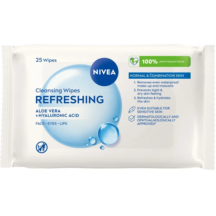Ansiktsservetter Refreshing Cleansing Wipes 25-p Nivea