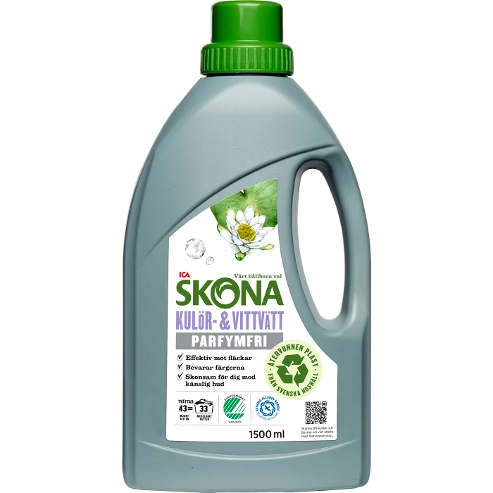 Kulör o vittvätt parfymfri 1,5l ICA Skona