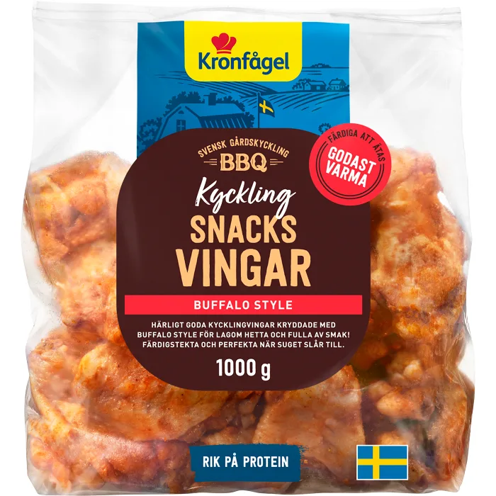Kycklingvingar Färska Snacks Buffalo Style 1kg Kronfågel