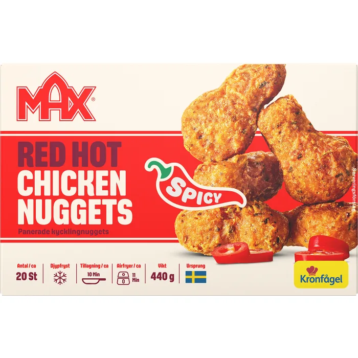 Red Hot Chicken Nuggets 440g Kronfågel
