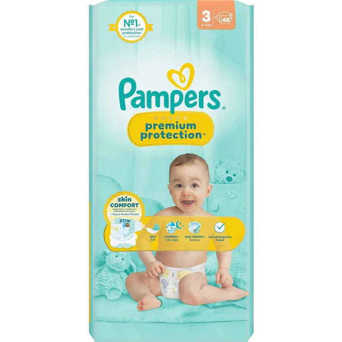 Blöjor Premium Protection Strl 3 6-10kg VP 48p Pampers