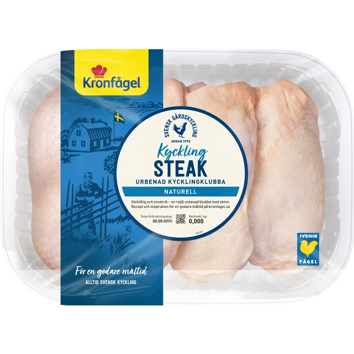 Kycklingsteak Färsk Urbenad Kycklingklubba ca 900g Kronfågel