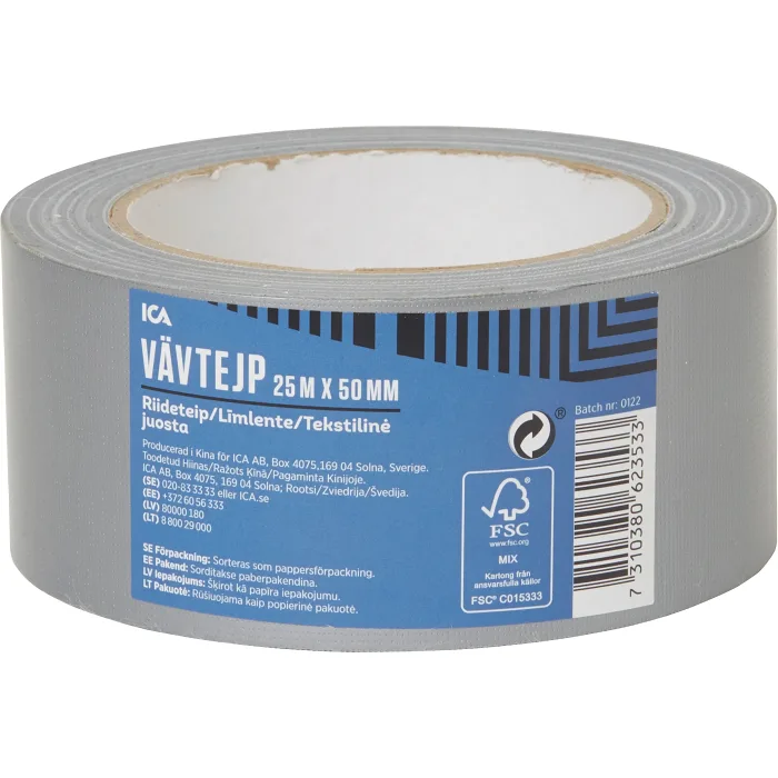 Vävtape/silvertape 25mx50mm