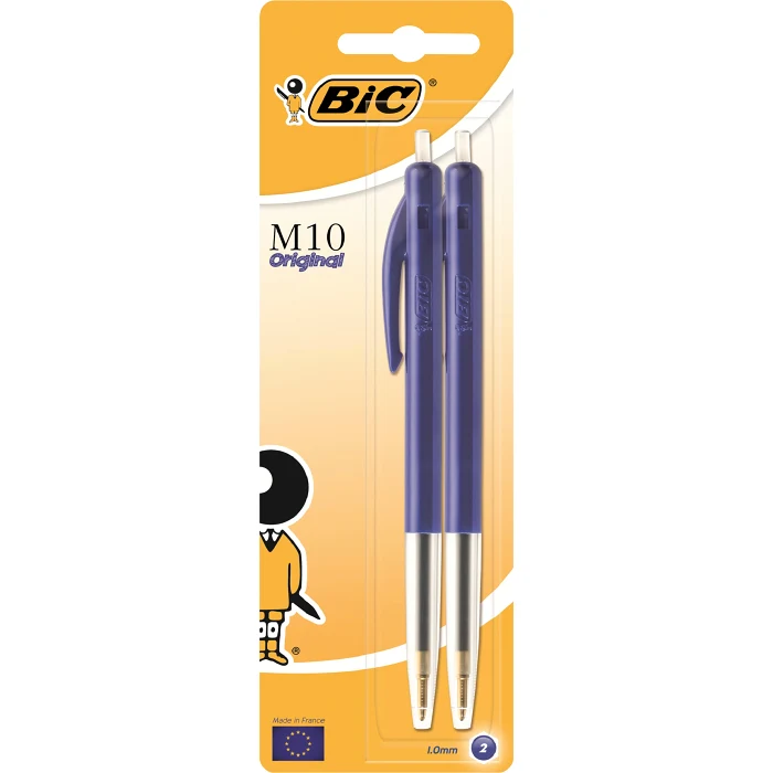 Kulspetspennor M10 clic Blå 2-p Bic