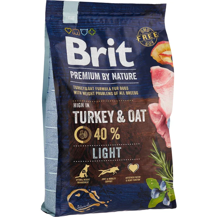 Hund Light kalkon 3000 Gram Brit Premium