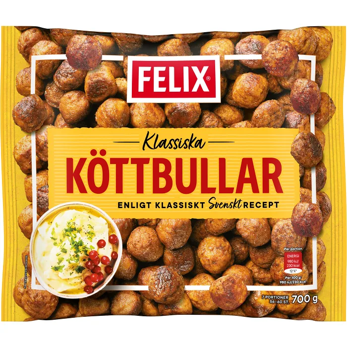 Köttbullar Klassiska frysta 700g Felix