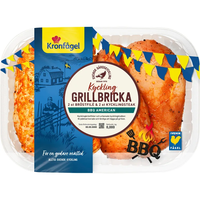 Kyckling Grillbricka American BBQ ca 900g Kronfågel