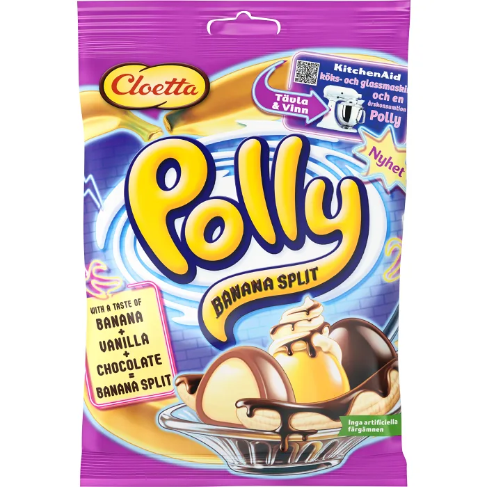 Choklad Polly Banana Split 150g Cloetta