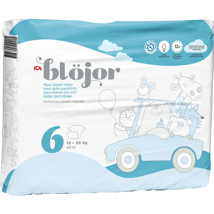 Öppna blöjor Strl 6 13-20kg 40-p Miljömärkt ICA