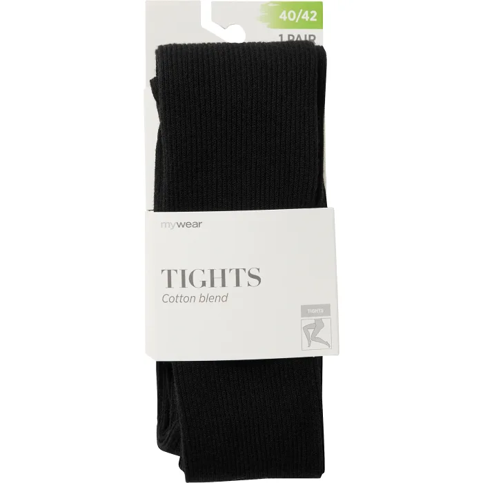 Strumpbyxa bomull ribb svart 36/38 mywear