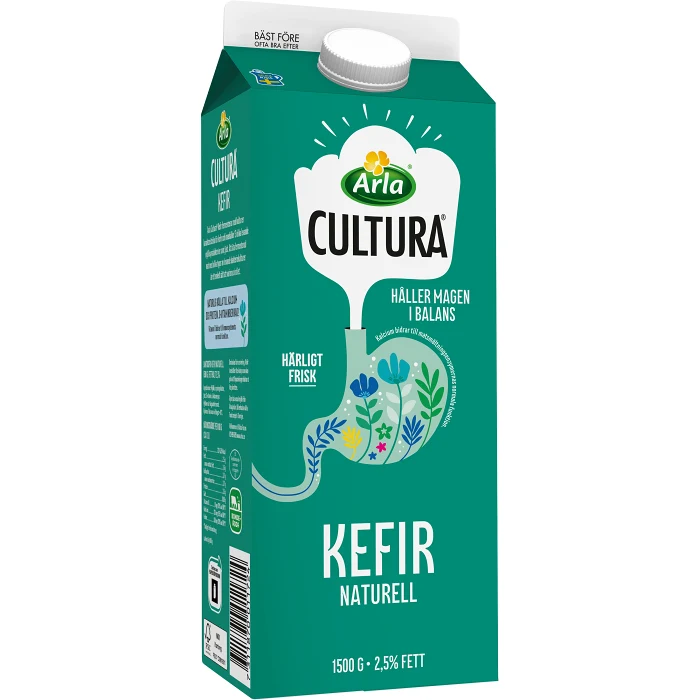 Filmjölk Cultura® Kefir Naturell 2.5% 1,5l Arla