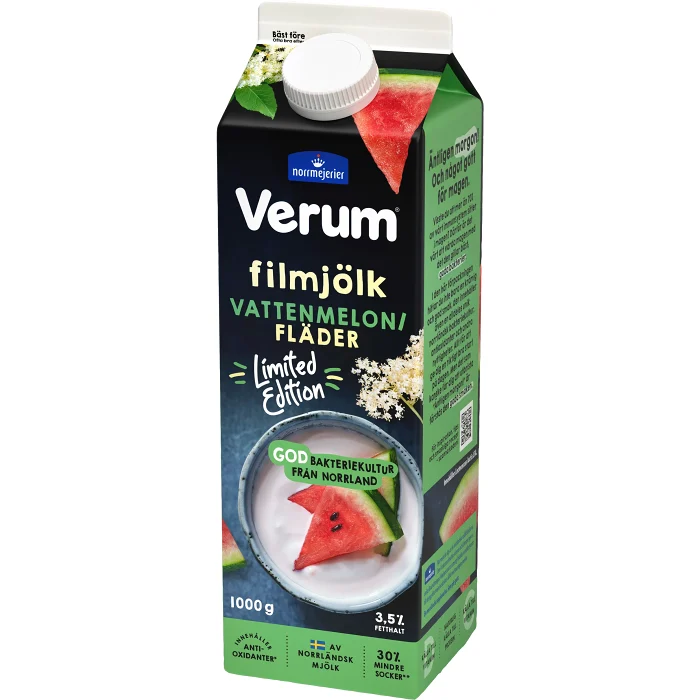Filmjölk Vattenmelon Fläder 3.5% 1000g Verum®