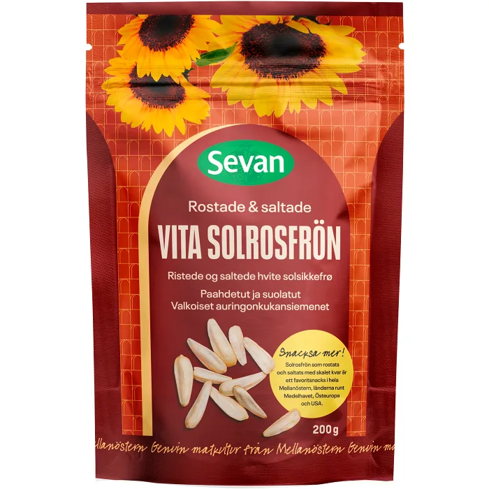 Vita Solrosfrön Rostade Saltade 200g Sevan