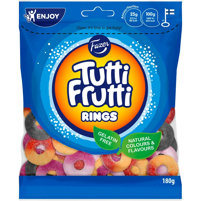 Tutti frutti Rings 180g Fazer