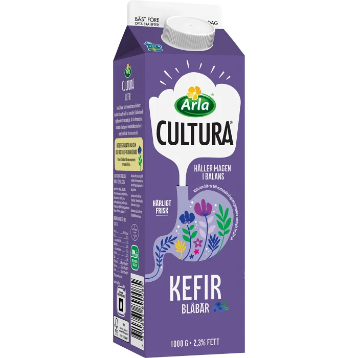 Kefir Blåbär Laktosfri 2,3% 1000g Arla Cultura®