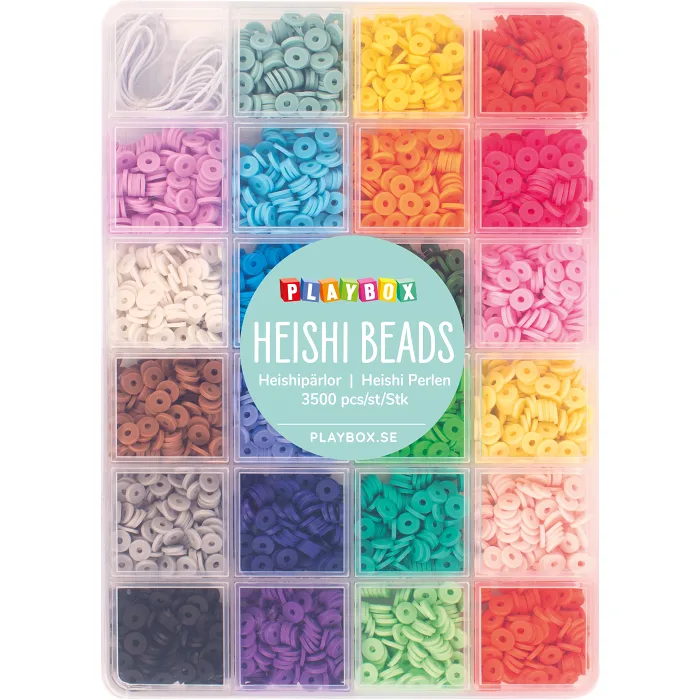 Heishipärlor i förvaringsbox 3500st Playbox