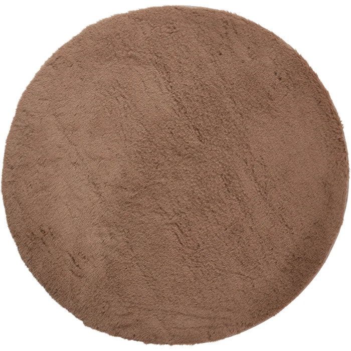 Matta rund Softy brun 120 cm