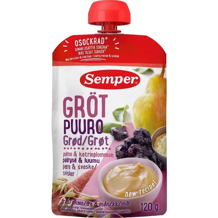 Gröt Päron & Katrinplommon 6m 120g Semper
